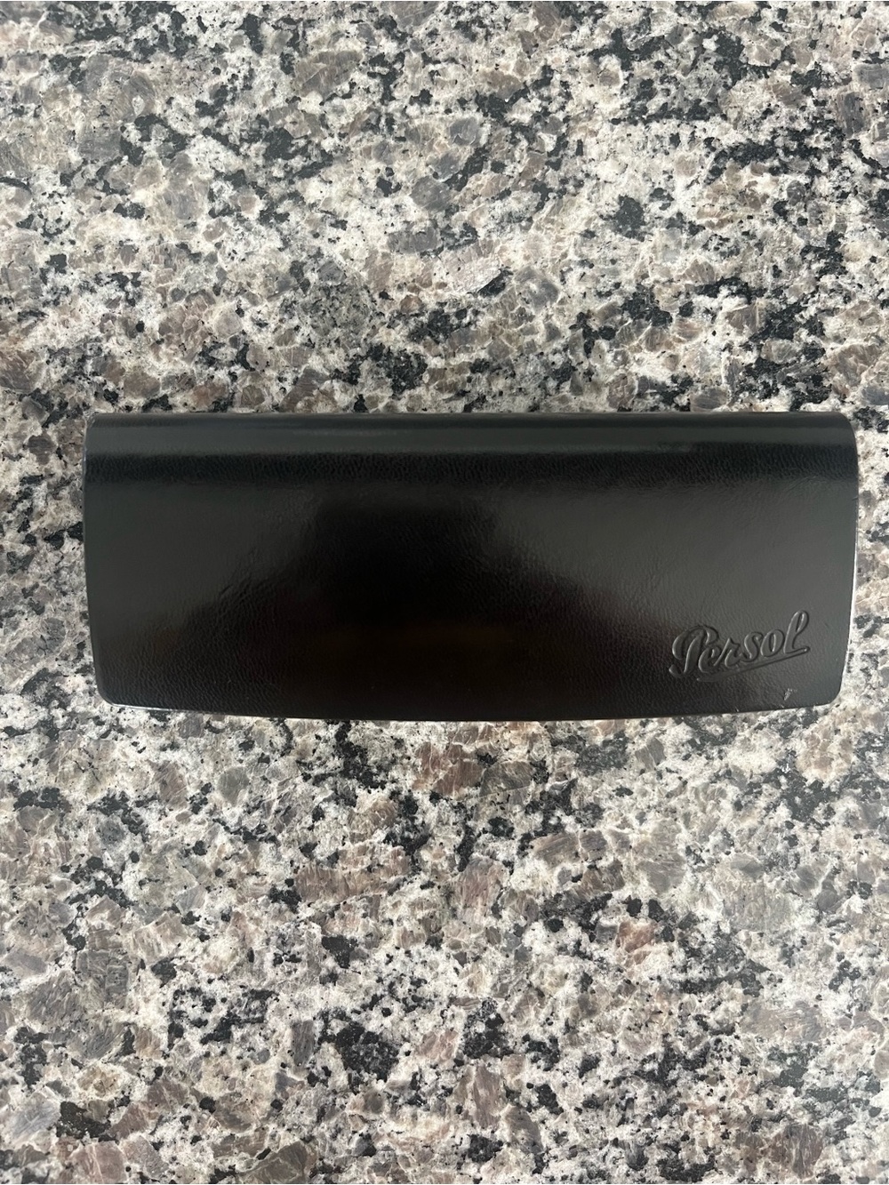 Persol Black Eyeglass Case with Embossed Logo - New